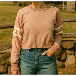 Socialite XS Long Sleeve Lightweight Shirt Crop Top Sporty Sweatshirt Pullover